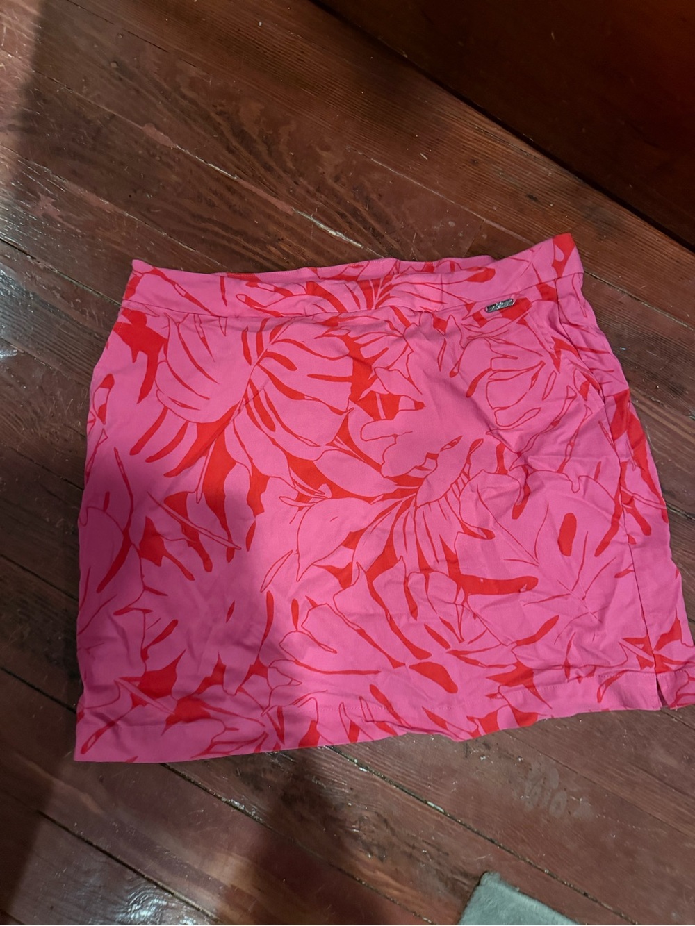 Pink & Red Printed Mini Skort XL